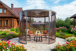Беседка во двор из монолитного поликарбоната