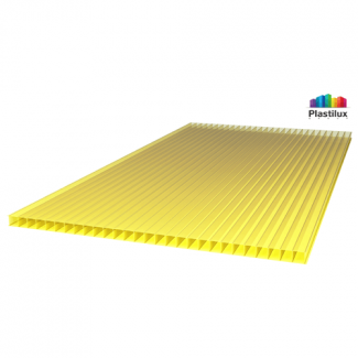 Сотовый поликарбонат ROYALPLAST, цвет жёлтый, размер 2100x12000 мм, толщина 8 мм