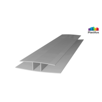 Профиль для поликарбоната ROYALPLAST HP соединительный серебро 10мм 6000мм